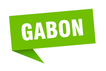 Gabon sticker. Green Gabon signpost pointer sign