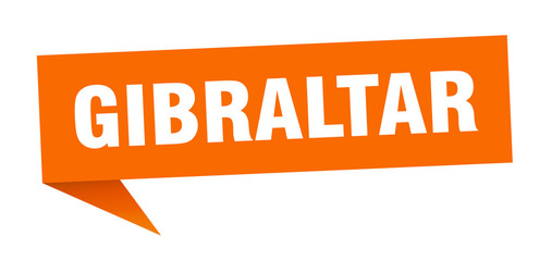 Gibraltar sticker. Orange Gibraltar signpost pointer sign