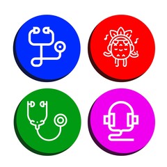 Set of listen icons such as Stethoscope, Listening, Headphones , listen