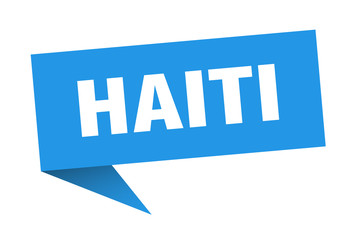 Haiti sticker. Blue Haiti signpost pointer sign