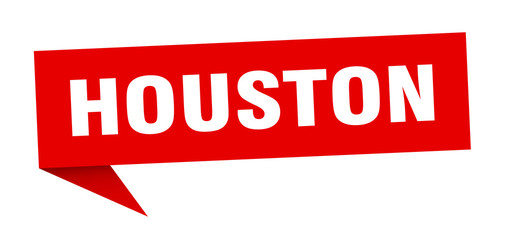 Houston sticker. Red Houston signpost pointer sign