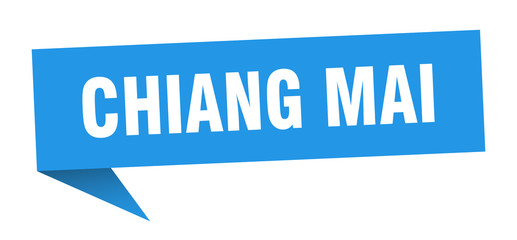 Chiang mai sticker. Blue Chiang mai signpost pointer sign