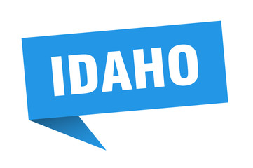 Idaho sticker. Blue Idaho signpost pointer sign