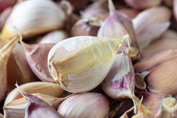 Cloves of garlic as a background