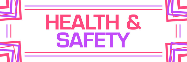 Health And Safety Pink Purple Random Borders Horizontal 