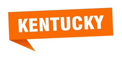 Kentucky sticker. Orange Kentucky signpost pointer sign