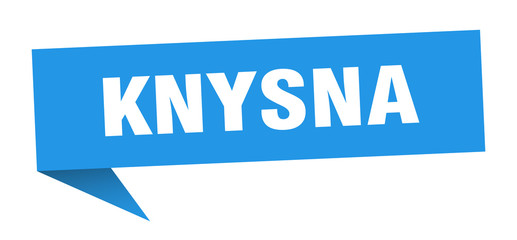 Knysna sticker. Blue Knysna signpost pointer sign