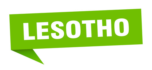 Lesotho sticker. Green Lesotho signpost pointer sign