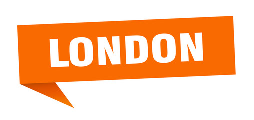 London sticker. Orange London signpost pointer sign