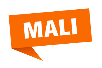 Mali sticker. Orange Mali signpost pointer sign