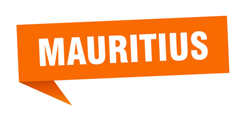Mauritius sticker. Orange Mauritius signpost pointer sign