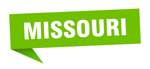 Missouri sticker. Green Missouri signpost pointer sign