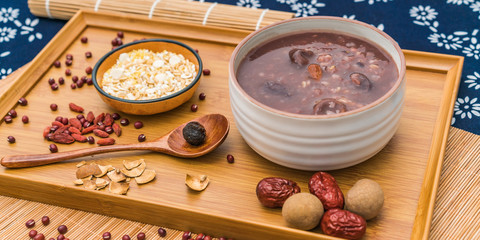 Chinese traditional cuisine Laba porridge and various healthy cereals
