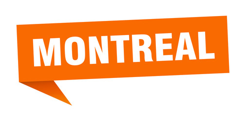 Montreal sticker. Orange Montreal signpost pointer sign