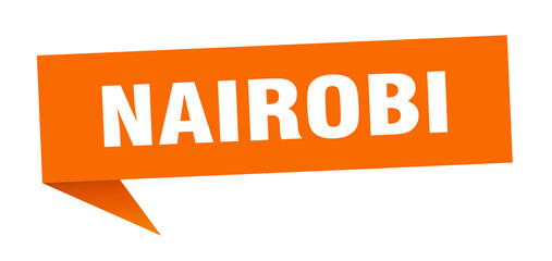 Nairobi sticker. Orange Nairobi signpost pointer sign