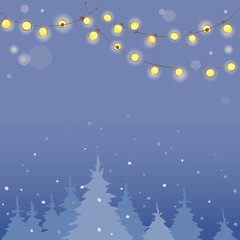 Christmas banner with light bulbs \ Vector illustration with copy space. Eps 10.