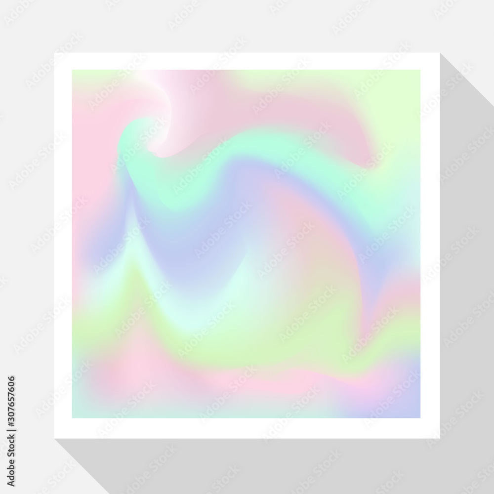 Poster holographic gradient abstract background in pastel and neon color design. vector illustration. isola
