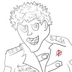 Sketch portrait of punk man. Caricature drawn by hand. Simple vector illustration.