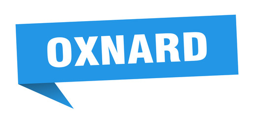 Oxnard sticker. Blue Oxnard signpost pointer sign