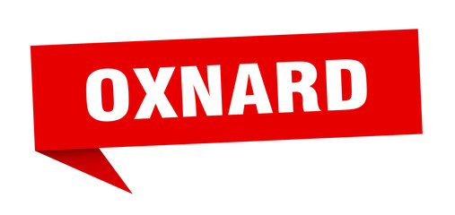 Oxnard sticker. Red Oxnard signpost pointer sign