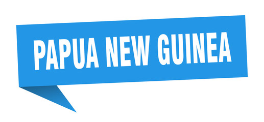 Papua New Guinea sticker. Blue Papua New Guinea signpost pointer sign