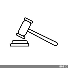 Gavel law icon vector logo template