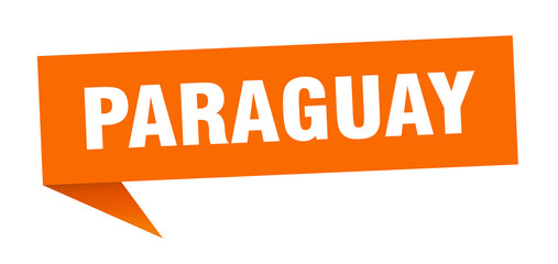Paraguay sticker. Orange Paraguay signpost pointer sign