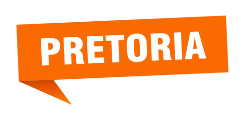Pretoria sticker. Orange Pretoria signpost pointer sign