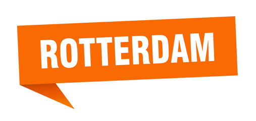 Rotterdam sticker. Orange Rotterdam signpost pointer sign