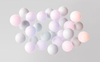 minimalist abstract background with colorful  balls