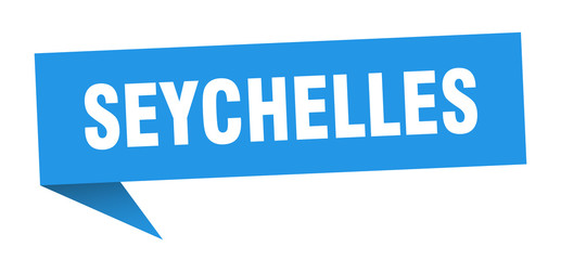 Seychelles sticker. Blue Seychelles signpost pointer sign