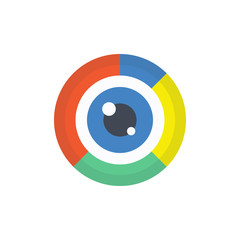 Pie Chart Vector Glyph Icon. Pixel perfect