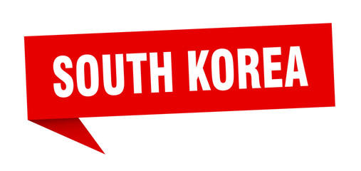 South Korea sticker. Red South Korea signpost pointer sign