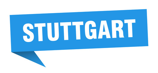 Stuttgart sticker. Blue Stuttgart signpost pointer sign