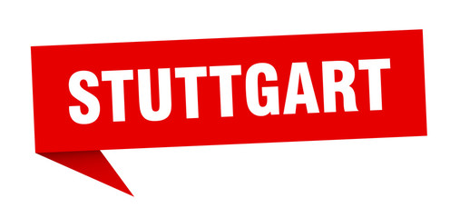 Stuttgart sticker. Red Stuttgart signpost pointer sign