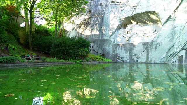 dying lion monument, landmark in Lucerne (Luzern) Switzerland