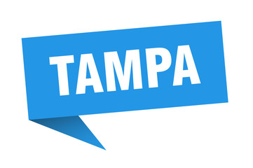 Fototapeta premium Tampa sticker. Blue Tampa signpost pointer sign