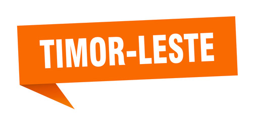 Timor-Leste sticker. Orange Timor-Leste signpost pointer sign