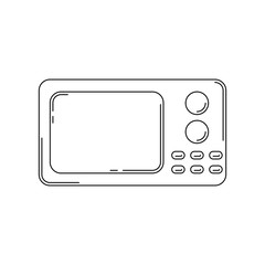 microwave oven line icon. kitchen tool illustration for design and web.