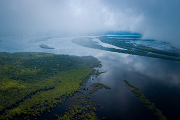 The mouth of the Jaú River is within the Jaú National Park and houses great biodiversity of the Amazon biome. amazonas, Brazil