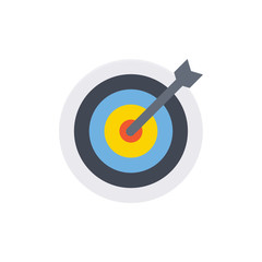 Bullseye Vector Flat Illustration. Pixel perfect Icon Style.