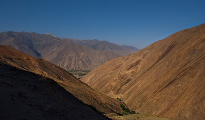 Tajikistan. The environment of the Pamir highway near the city of Dangara.