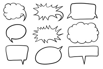 drawing vector bubble speech. Blank template for insert wording as comic or cartoon style. 