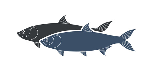 Tarpon logo. Isolated tarpon on white background