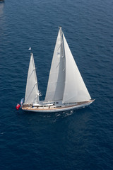 Sailing. Saling boat. Superyacht. Palma Cup. Palma de Mallorca. Spain. Mediterranean Sea
