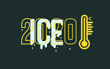 Thermometer with a high temperature reading on a scale.The concept of hot, dangerous weather, global warming.