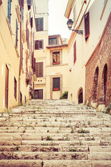 Fototapeta na wymiar Steps in Rome streets old steps