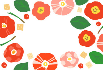 椿の花　フレーム