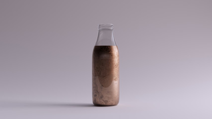 Fototapeta premium Bronze Liquid in a Glass Milk Bottle 3d illustration 3d render 