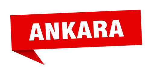 Ankara sticker. Red Ankara signpost pointer sign